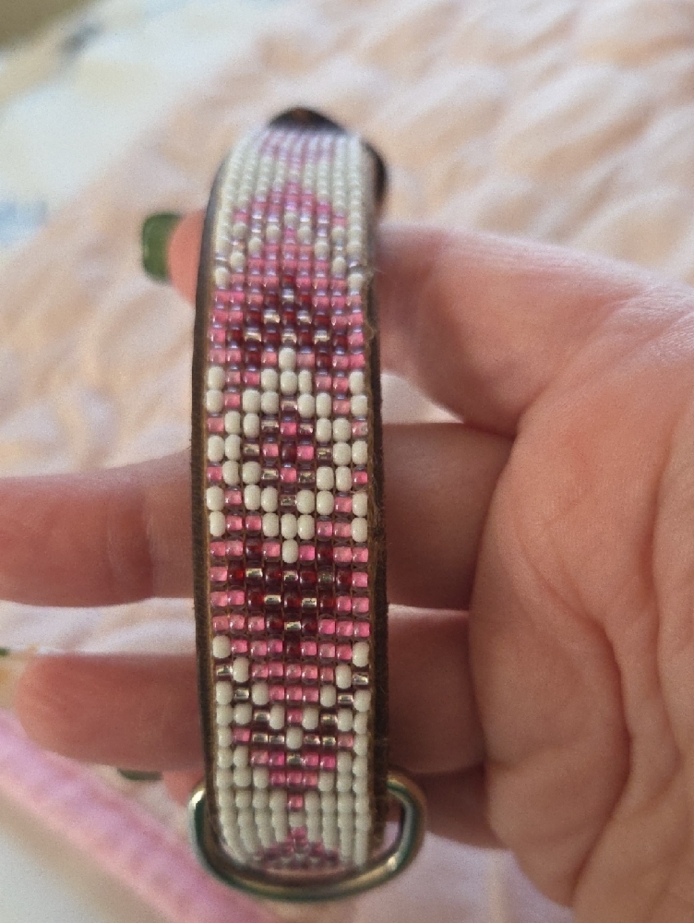 Sambboho, Size 12"-14" Hand Beaded In Brazil Leather Dog Collar - Picture 5 of 8